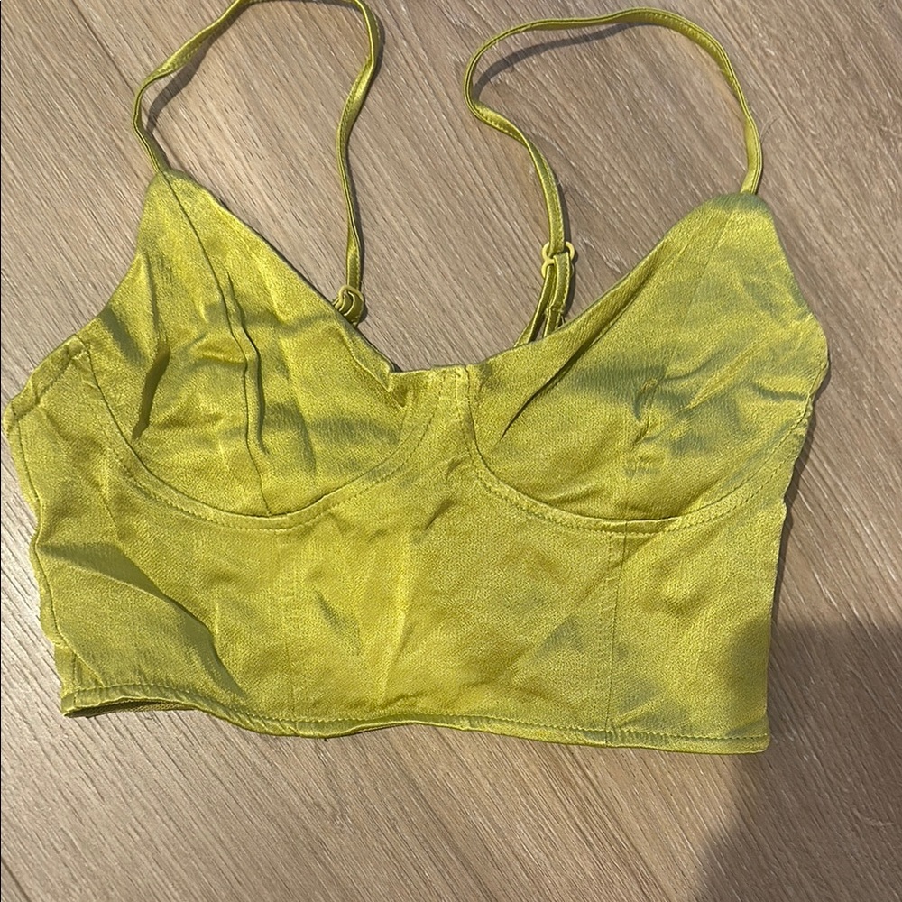 Lime Green Satin Bralette
